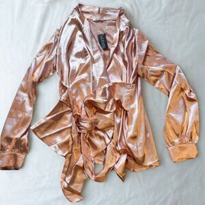 Acevog Shimmering Pink Satin Robe